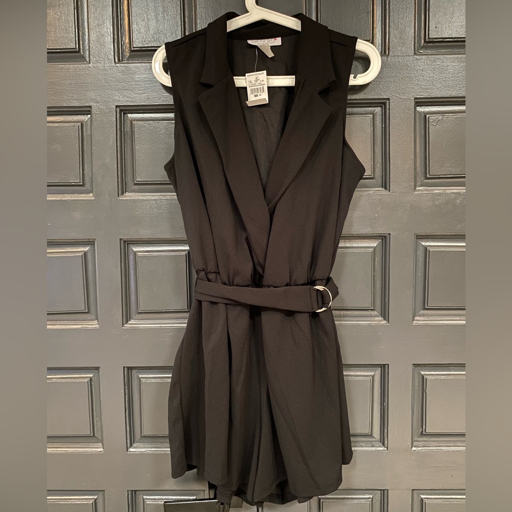NWT 2X Curvy Girl by Ashley Stewart black romper